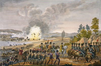 La Retirada Francesa después de la Batalla de Leipzig, 19 de octubre de 1813, grabado por François Pigeot de Louis Francois Couche